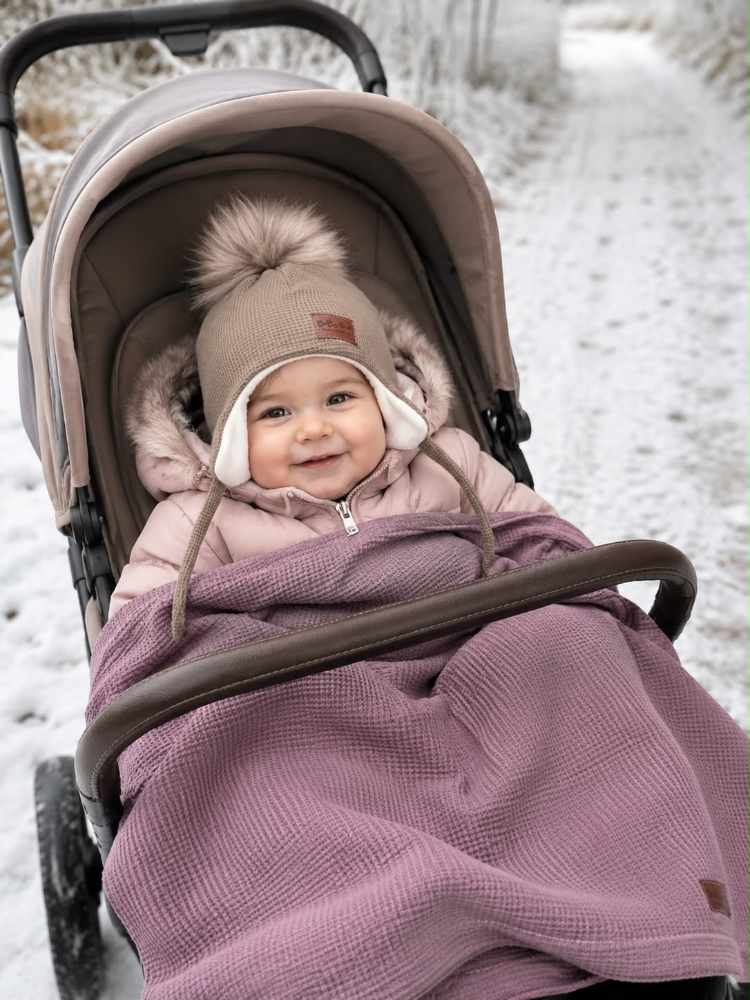 Dětská deka z organické vaflové bavlny s beránkem Baby-Smile